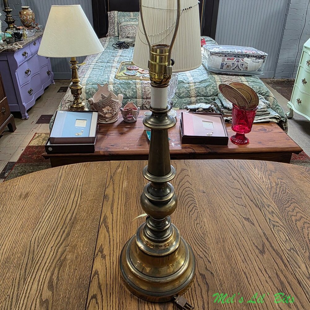 Vintage STIFFEL Brass Table Lamp MCM Regency French